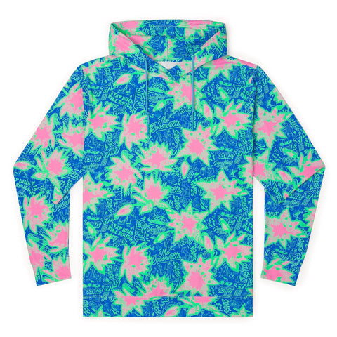 Camp Kunu Floral (Light Blue) – Performance Hoodie