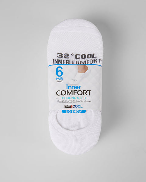 MEN'S 6-PACK COOL COMFORT NO SHOW SOCKS
