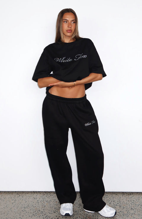 Make It Or Break It Barrel Leg Sweatpants Black