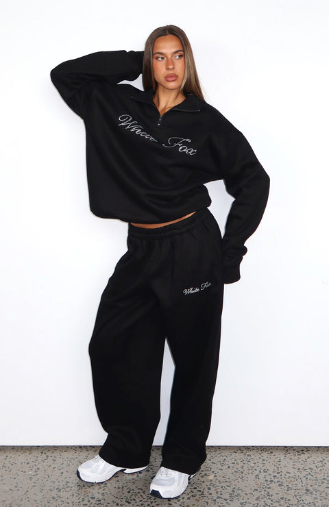 Make It Or Break It Barrel Leg Sweatpants Black
