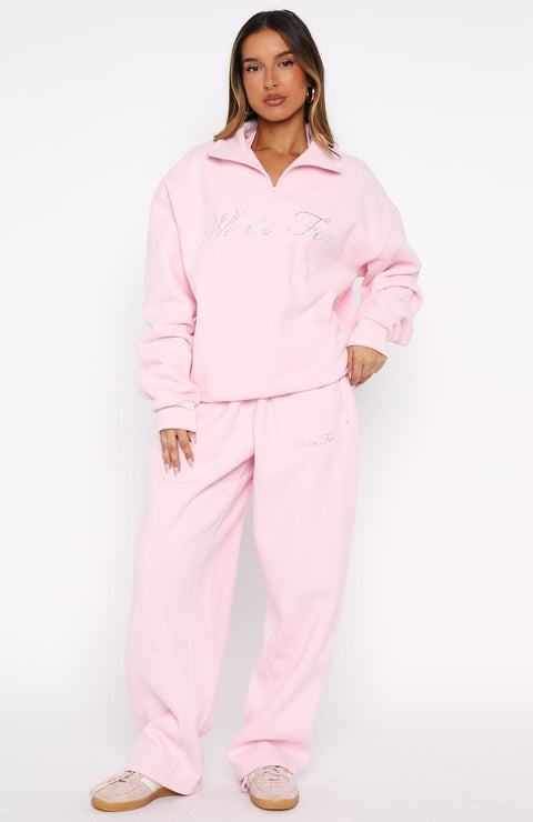 Make It Or Break It Quarter Zip Sweater Pink
